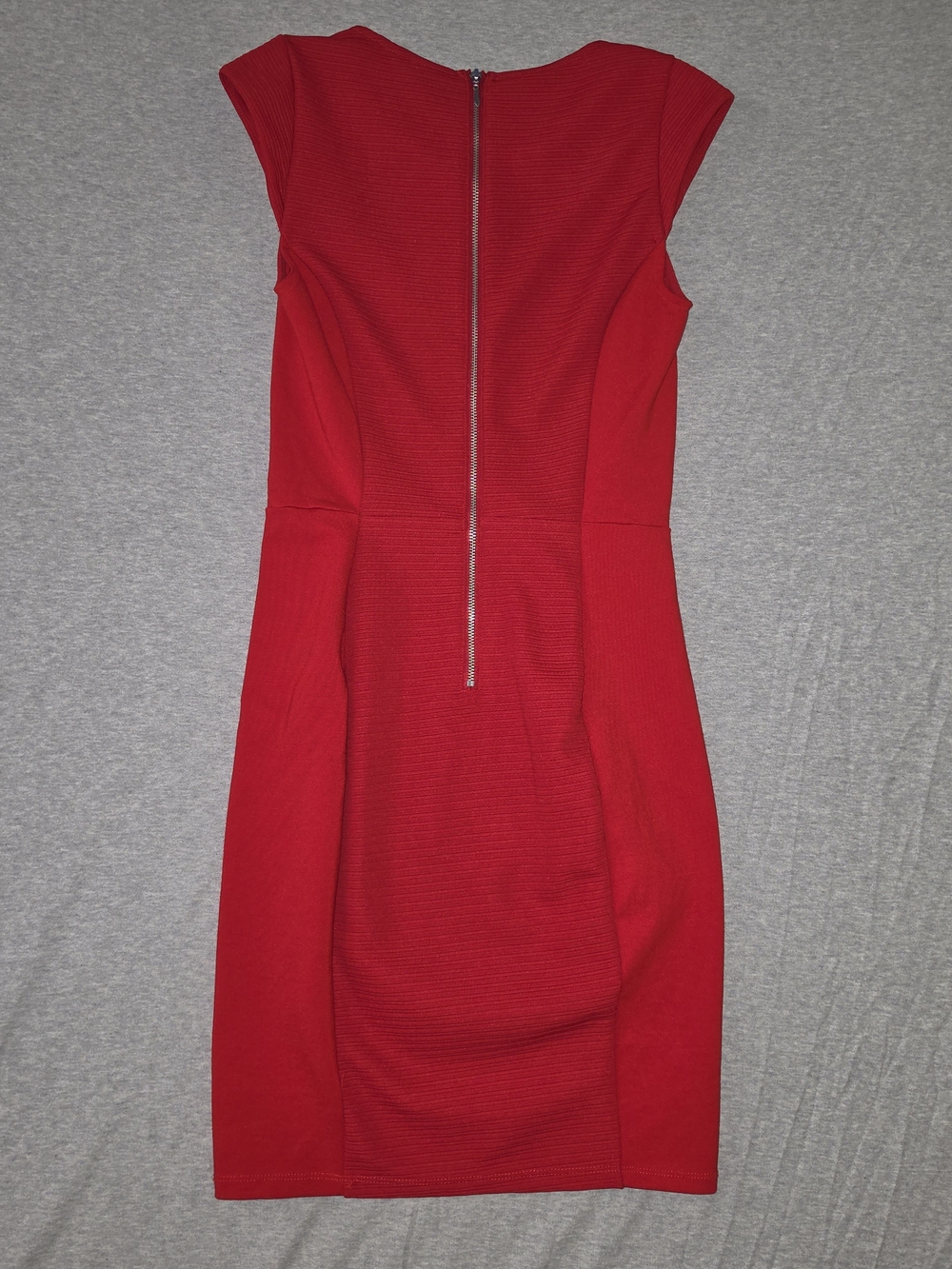 H&M Red Cap-Sleeve Midi Sheath Dress - Picture 6 of 8